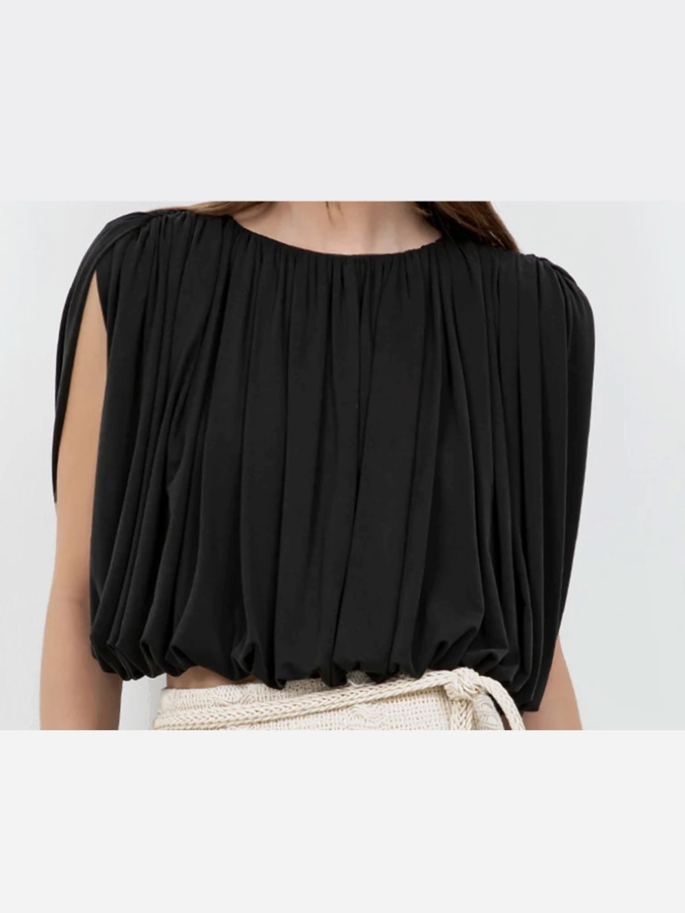 Dolan Left Coast Collection for Anthropologie Black Draped Top, size XS